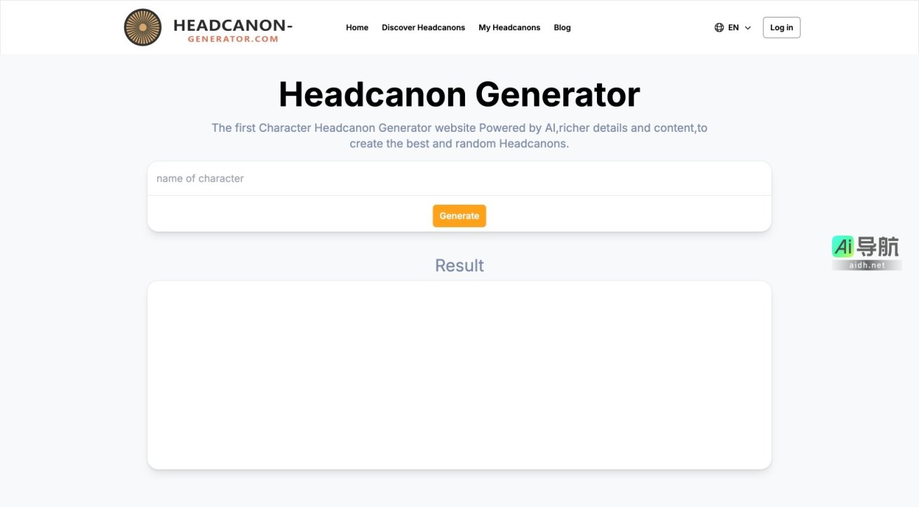 Headcanon Generator 提供基于AI的个性化角色设定生成，助力粉丝创作与故事填补 网站截图