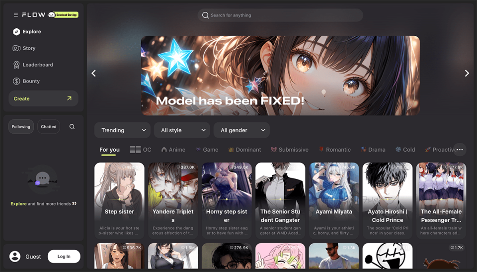 FlowGPT 网站截图