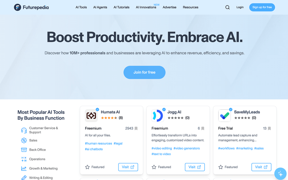 Futurepedia 网站截图