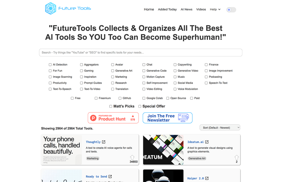 Future Tools 网站截图