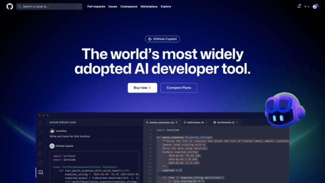 GitHub Copilot 网站截图