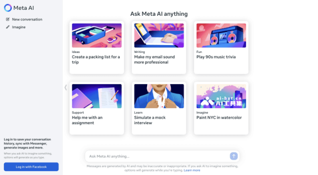 Meta AI助手 网站截图