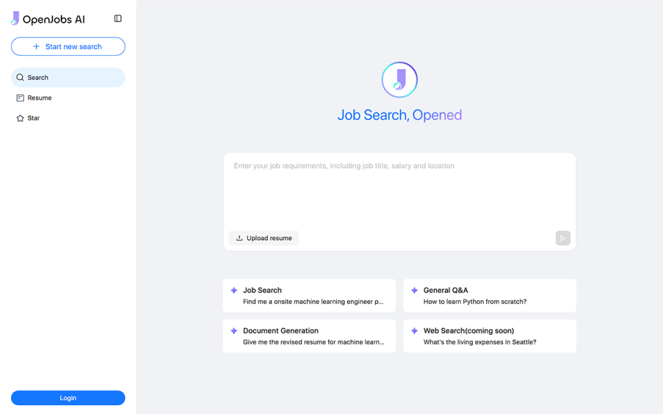OpenJobs AI 网站截图