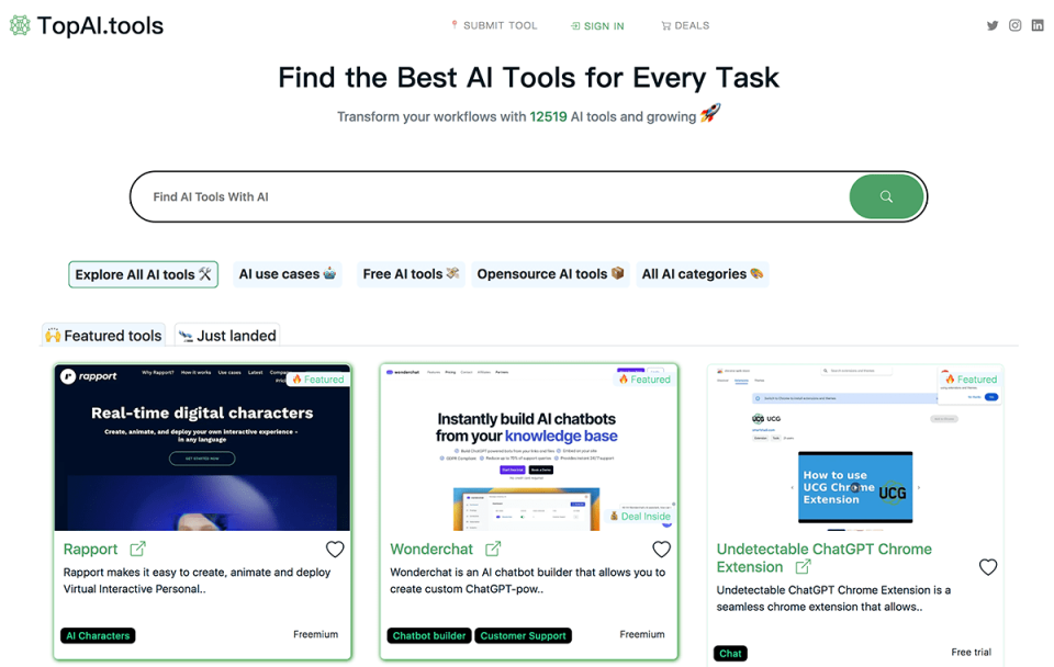 TopAI.tools 网站截图