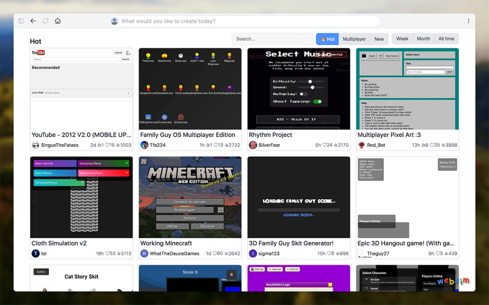 websim.ai 网站截图