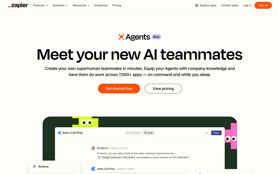 Zapier Agents 网站截图